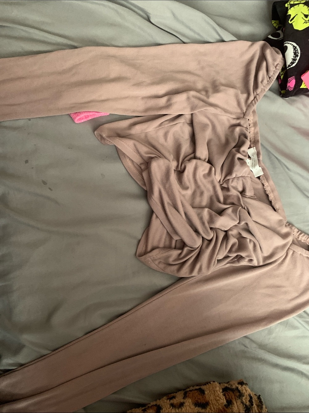 Brown winter crop top